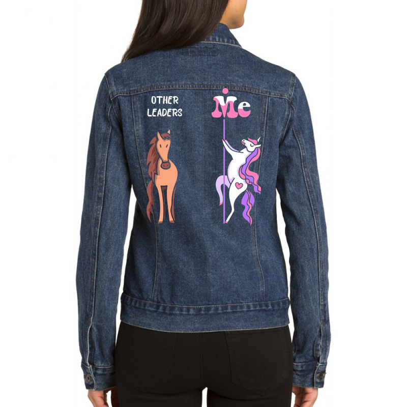 Other Leaders Me Tee Unicorn Leader Funny Gift Idea Leader Tshirt Funn Ladies Denim Jacket by guppiessetting | Artistshot