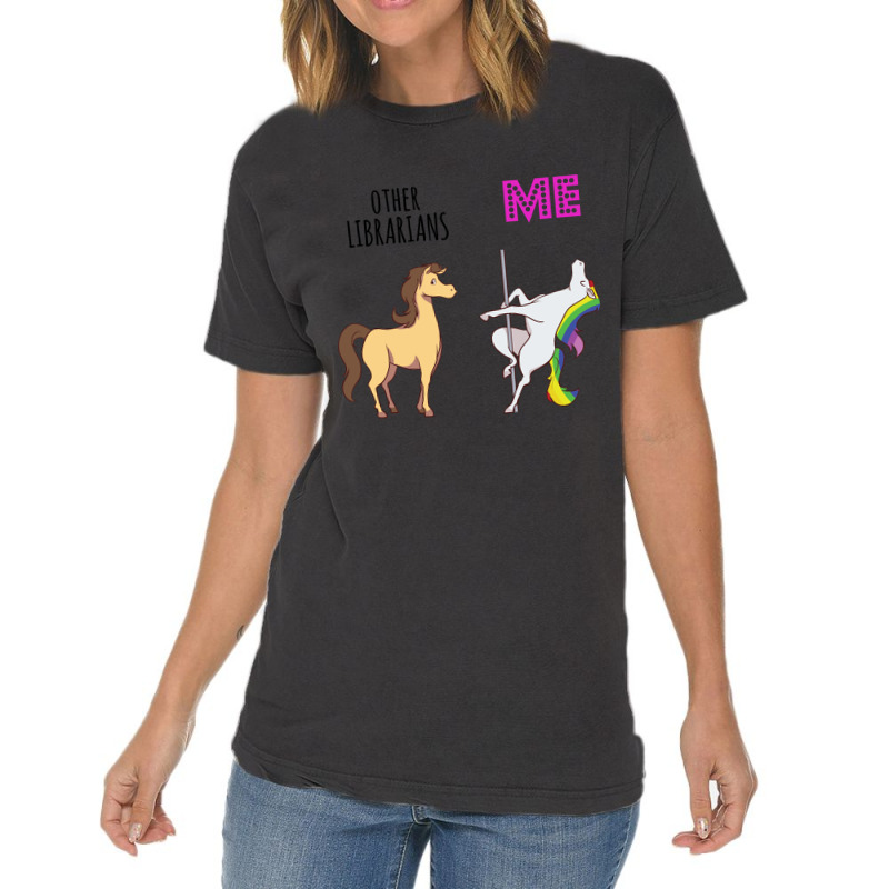 Other Librarian Unicorn Vintage T-Shirt by guppiessetting | Artistshot