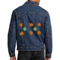 Dog Tag And Flowers Men Denim Jacket | Artistshot