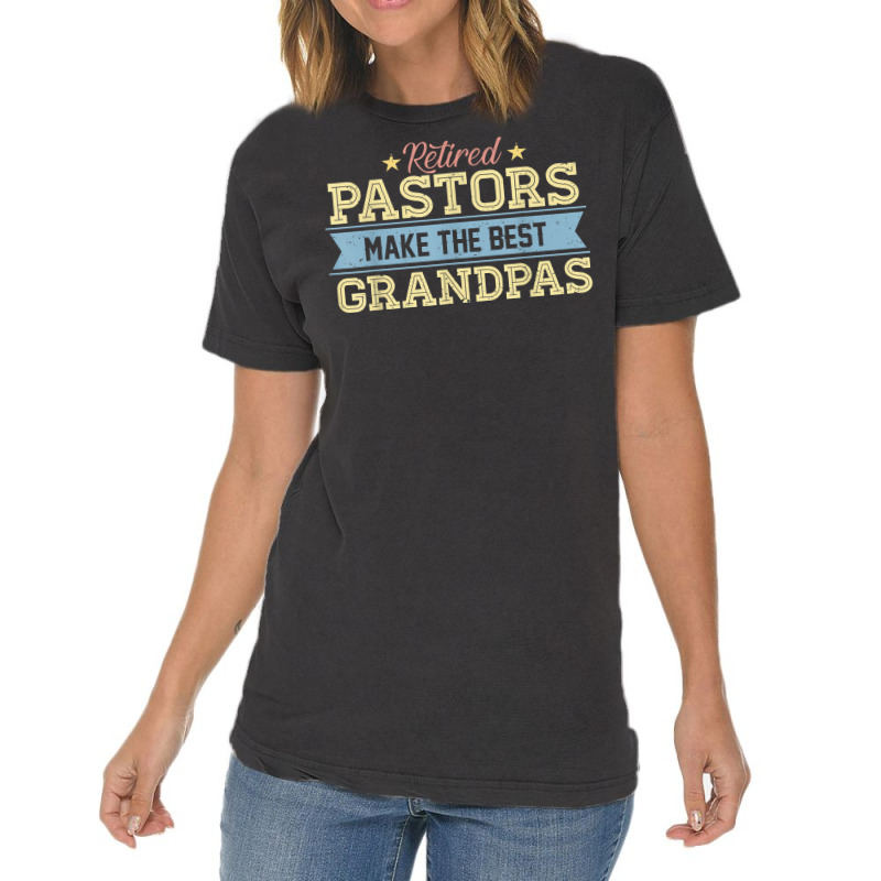 Retired Pastor Tshirt Grandpa Retirement Gift Preacher Vintage T-Shirt by cm-arts | Artistshot