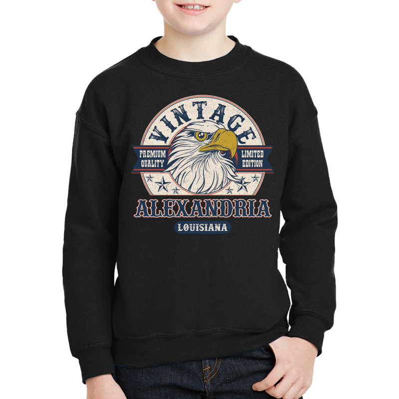 Retro Bald Eagle Alexandria Louisiana Vintage Limited Edition Youth Sweatshirt by Bananamiropera | Artistshot