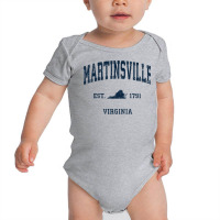 Martinsville Virginia Va Vintage Athletic Navy Sports Design Long Slee Baby Bodysuit | Artistshot