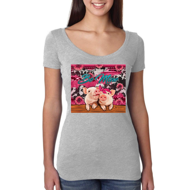 Be Mine Valentine's Day Pigs Women's Triblend Scoop T-shirt by Jasminsmagicworld | Artistshot