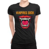 Vampires Suck Vampire Mouth Halloween Ladies Fitted T-shirt | Artistshot