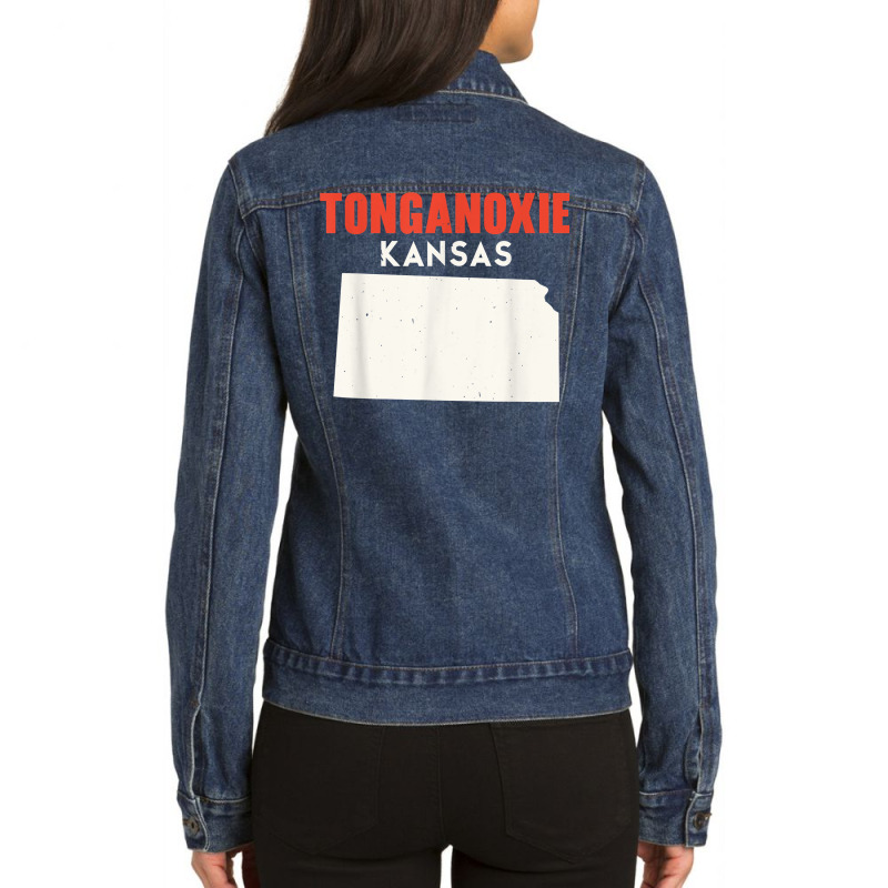 Tonganoxie Kansas Usa State America Travel Kansan T Shirt Ladies Denim Jacket by cm-arts | Artistshot