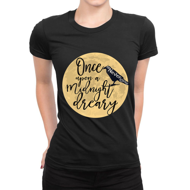 Edgar Allan Poe Literary Gothic Raven, Halloween Ladies Fitted T-Shirt by cm-arts | Artistshot