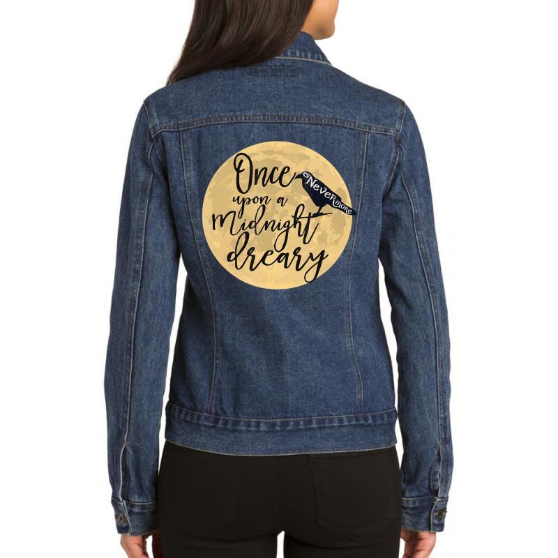 Edgar Allan Poe Literary Gothic Raven, Halloween Ladies Denim Jacket by cm-arts | Artistshot