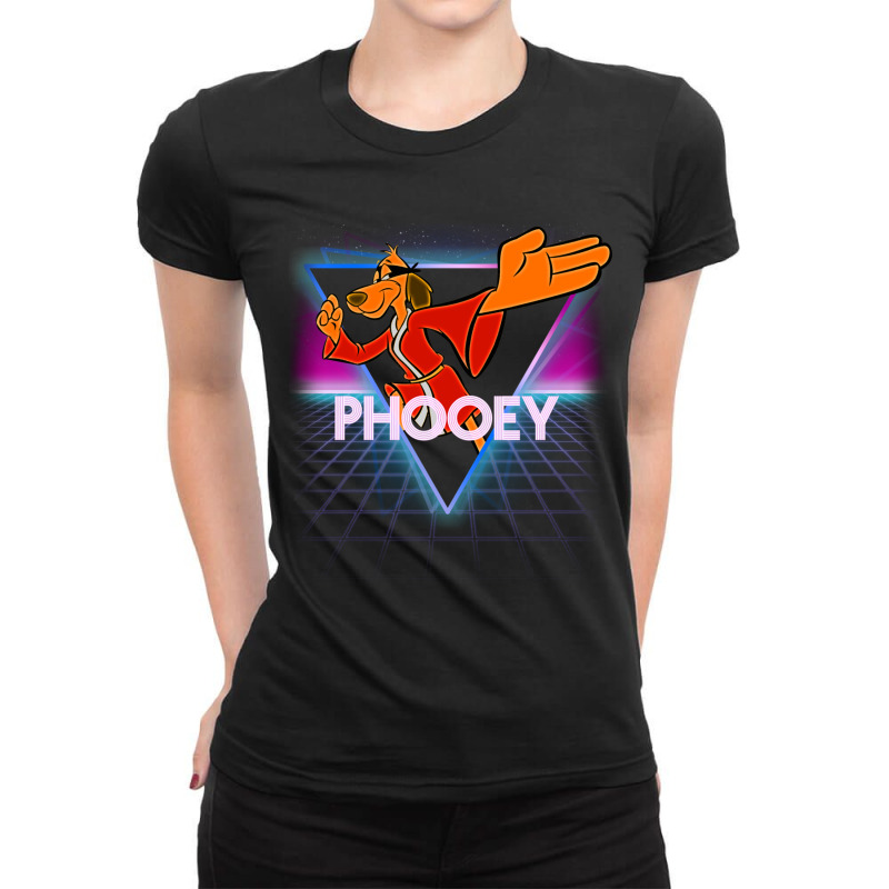 Hong Kong Phooey Retro 80s Neon Landscape Ladies Fitted T-Shirt by cm-arts | Artistshot