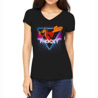 Hong Kong Phooey Retro 80s Neon Landscape Women's V-neck T-shirt | Artistshot