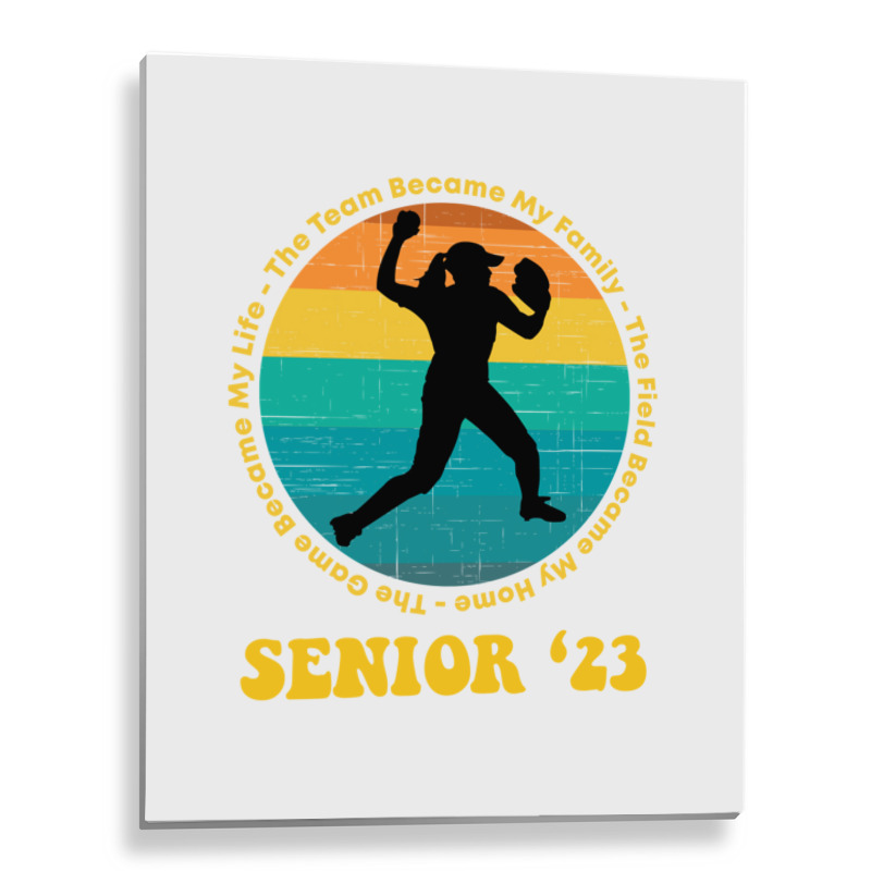 Softball Senior 2023 Senior Night Gifts High School Long Sleeve T Shir Metal Print Vertical | Artistshot