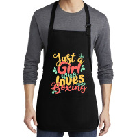 Just A Girl T  Shirt Just A Girl Who Loves Boxing Gift Product T  Shir Medium-length Apron | Artistshot