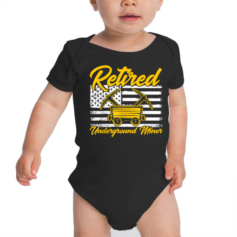 Underground Mining Retired American Coal Miner T Shirt Baby Bodysuit by cm-arts | Artistshot