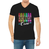 Team Head Start Crew Back To School Crayons Kids Teacher V-neck Tee | Artistshot