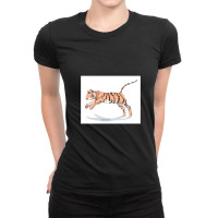 Magic Novels Jumping Tiger Ladies Fitted T-shirt | Artistshot