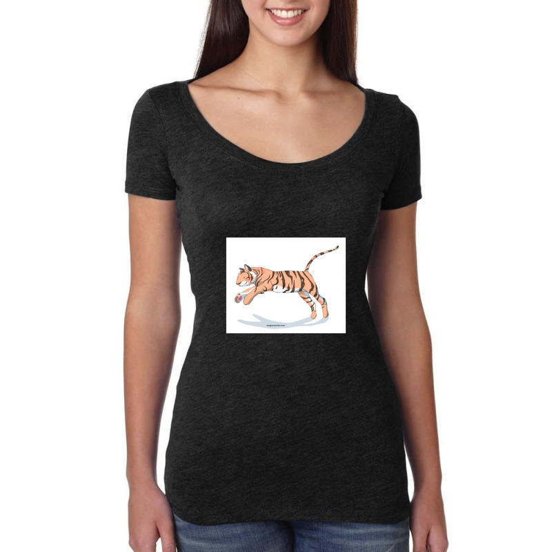 Magic Novels Jumping Tiger Women's Triblend Scoop T-shirt by LawrenceRisner | Artistshot