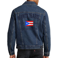 Santa Isabel Puerto Rico Vintage Boricua Flag Athletic Style Raglan Ba Men Denim Jacket | Artistshot