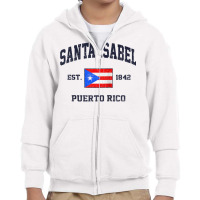 Santa Isabel Puerto Rico Vintage Boricua Flag Athletic Style Raglan Ba Youth Zipper Hoodie | Artistshot