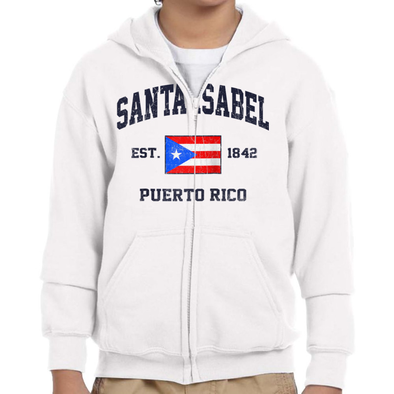 Santa Isabel Puerto Rico Vintage Boricua Flag Athletic Style Raglan Ba Youth Zipper Hoodie by cm-arts | Artistshot