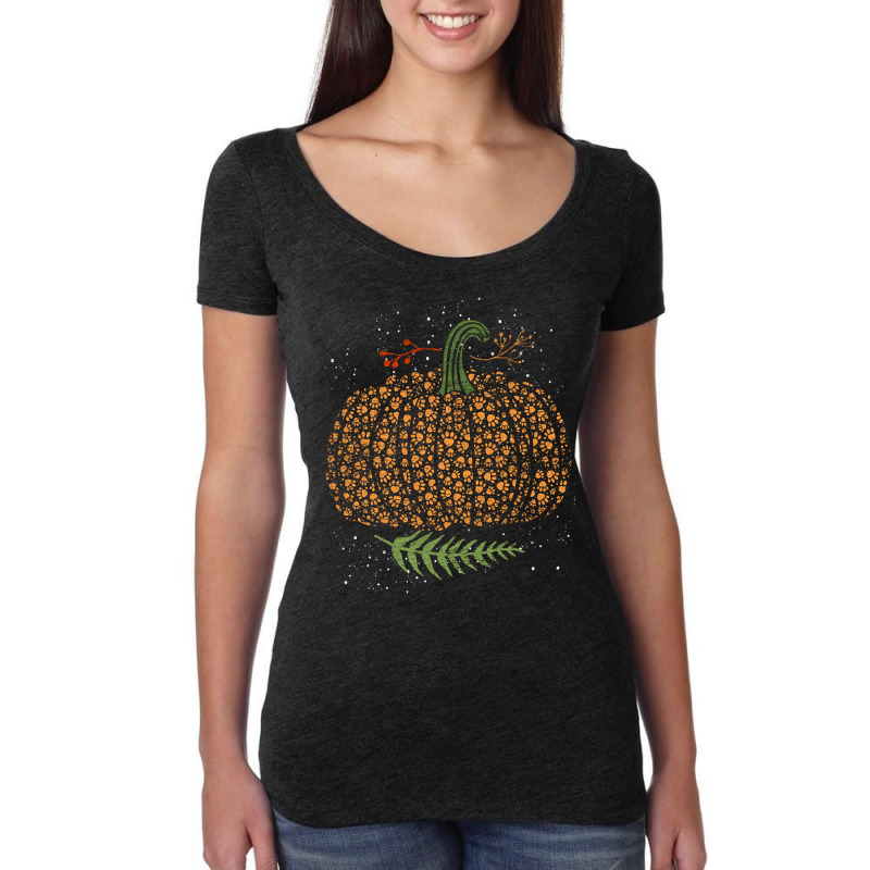 Halloween Cool Jack O Lantern Pumpkin Women's Triblend Scoop T-shirt by yumgaugeteuda | Artistshot