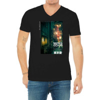 Dark City Green Vibe V-neck Tee | Artistshot