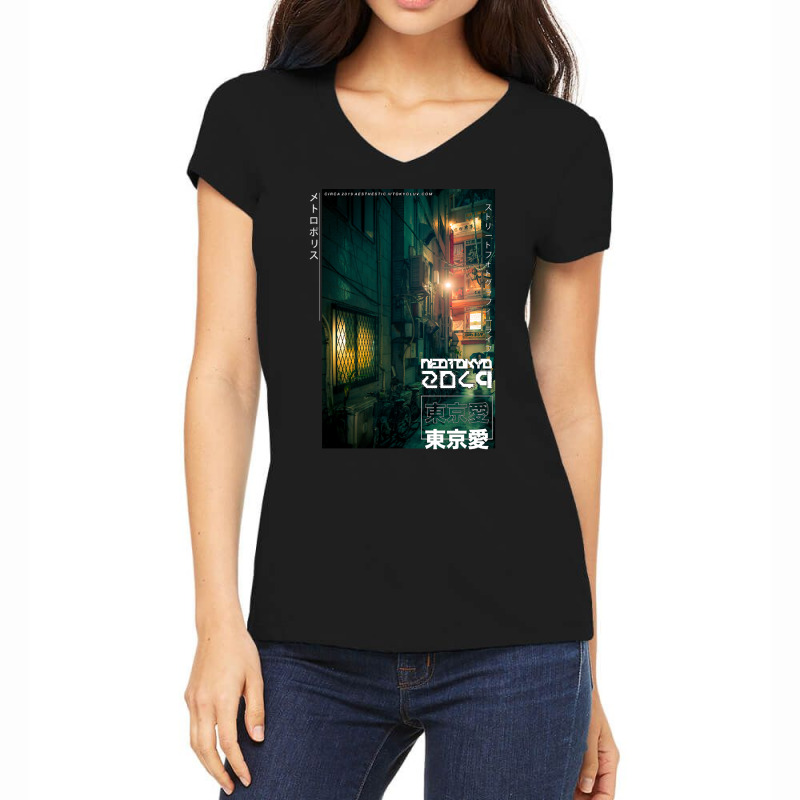 Dark City Green Vibe Women's V-Neck T-Shirt by femalesbaubles | Artistshot