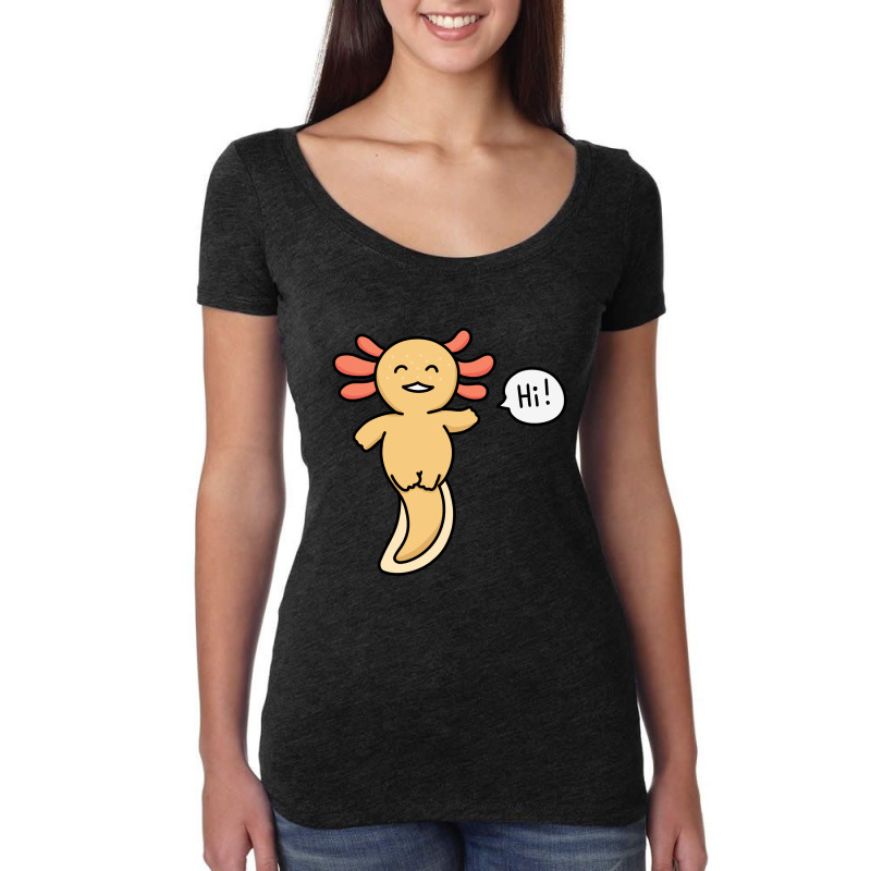 Golden Albino Axolotl (yellow Axolotl) Saying Women's Triblend Scoop T-shirt by Min03 | Artistshot