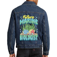 Future Marine Biologist Ocean Life Marine Biology Student Men Denim Jacket | Artistshot