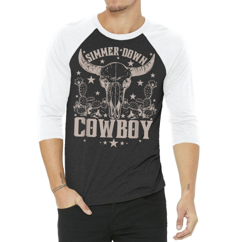 Simmer Down Cowboy Cowgirl 3/4 Sleeve Shirt | Artistshot