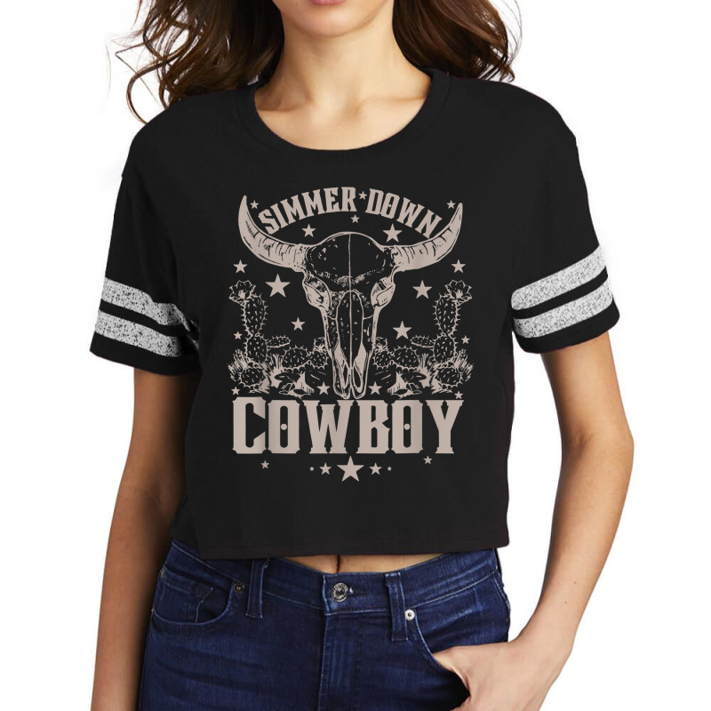 Simmer Down Cowboy Cowgirl Scorecard Crop Tee | Artistshot