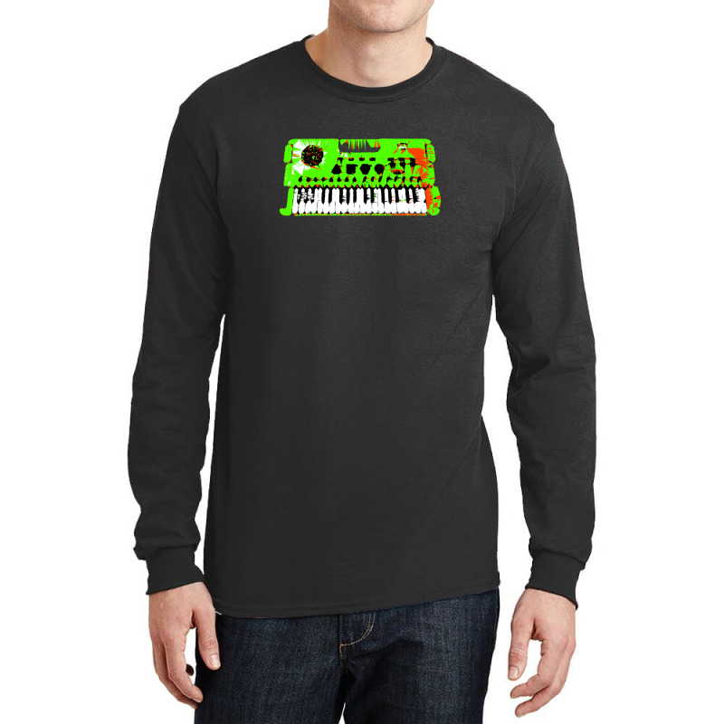 Retro Green Keyboard Synthesiser - Glitchy Mix Long Sleeve Shirts | Artistshot