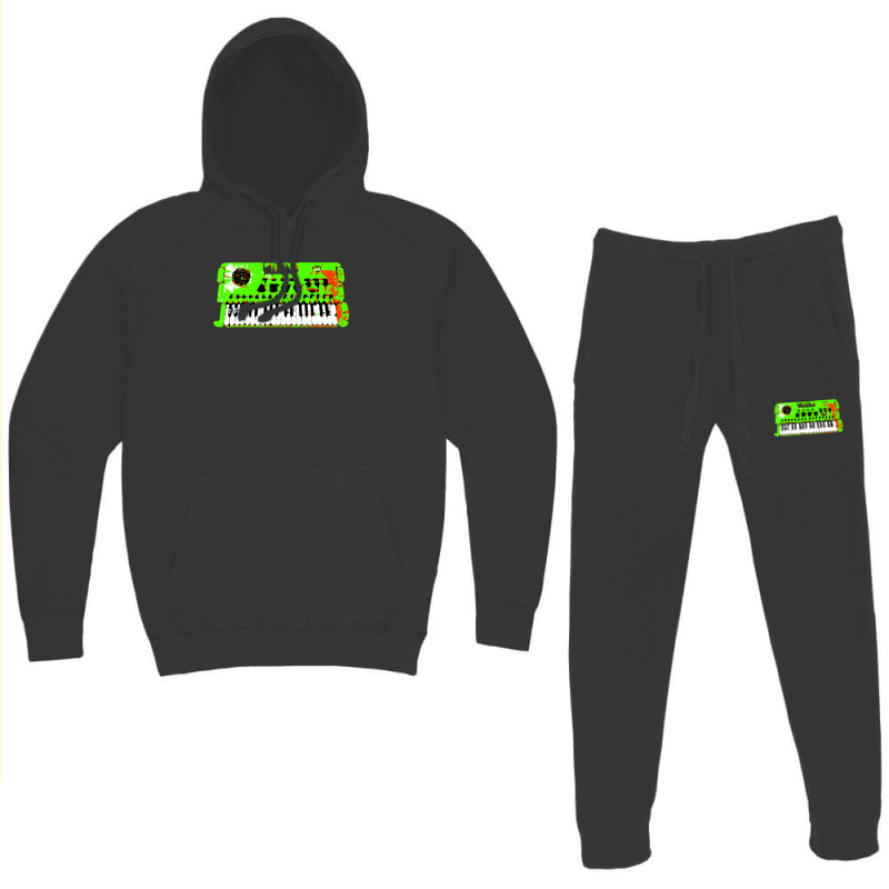 Retro Green Keyboard Synthesiser - Glitchy Mix Hoodie & Jogger Set | Artistshot