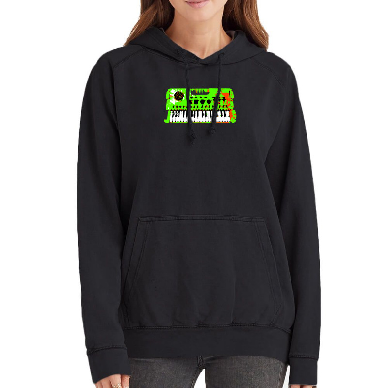 Retro Green Keyboard Synthesiser - Glitchy Mix Vintage Hoodie | Artistshot