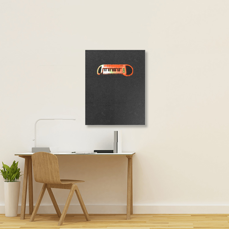 Retro Red Keyboard Synthesiser - Glitchy Mix Portrait Canvas Print | Artistshot