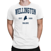 Wellington Maine Me Vintage Athletic Navy Sports Design T Shirt T-shirt | Artistshot