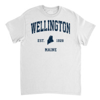 Wellington Maine Me Vintage Athletic Navy Sports Design T Shirt Classic T-shirt | Artistshot