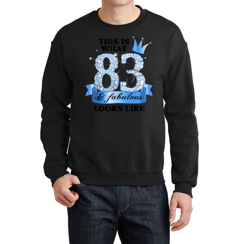 83 & Fabulous I Blue White Party Group Candid Photo Outfit Crewneck Sweatshirt | Artistshot