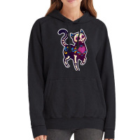 Cute Day Of The Dead Mexico Calavera Sugar Skull Cat Moon Vintage Hoodie | Artistshot