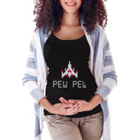 Arcade Retro Video Game Ship Maternity Scoop Neck T-shirt | Artistshot