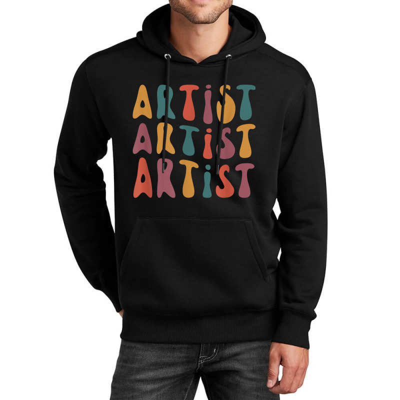 Artist Groovy Retro Colorful Design Graphic Artist Artistic Unisex Hoodie | Artistshot