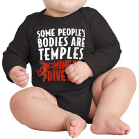 Womens Some People's Bodies Are Temples Mine Is A Dive Bar V Neck T Sh Long Sleeve Baby Bodysuit | Artistshot