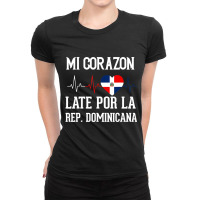 Dominican Flag Rd Dominican Republic Heartbeat Dna Pride Rd Ladies Fitted T-shirt | Artistshot