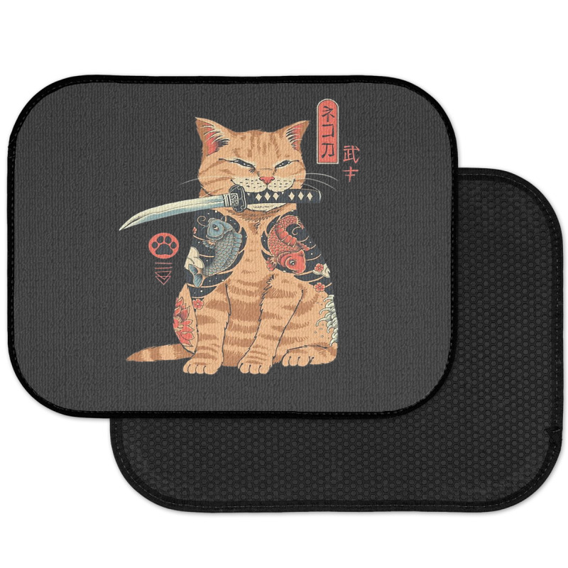 Japanese Samurai Ninja Cat Kawaii Tattoo Graphic Rear Car Mat | Artistshot