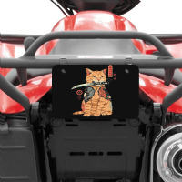 Japanese Samurai Ninja Cat Kawaii Tattoo Graphic Atv License Plate | Artistshot