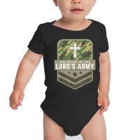 Enlisted In The Lord's Army Faith Religious Cross Baby Bodysuit | Artistshot