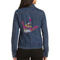 Asl Sign Language I Love You. American Sign Language Gift Ladies Denim Jacket | Artistshot