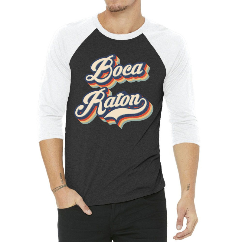 I Love Boca Raton City Usa Retro Vintage 3/4 Sleeve Shirt | Artistshot