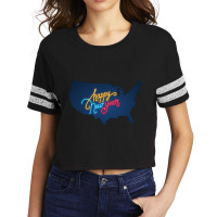 Usa Map, Colorful Text For Happy New Year, Neon Lights, United States Scorecard Crop Tee | Artistshot