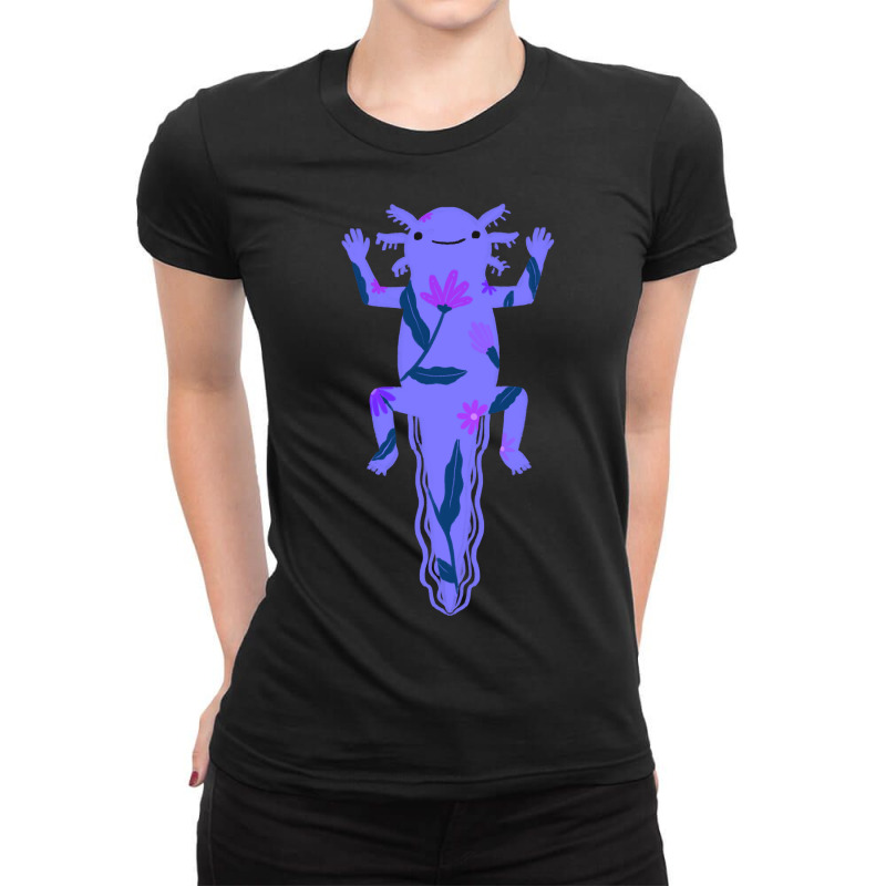 I Love My Purple Axolotl Ladies Fitted T-Shirt by Min03 | Artistshot