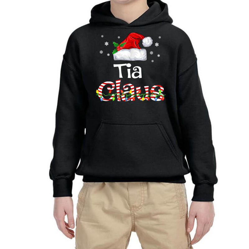 Tia Claus Christmas Pajama Family Matching Xmas Light Youth Hoodie by Posh | Artistshot