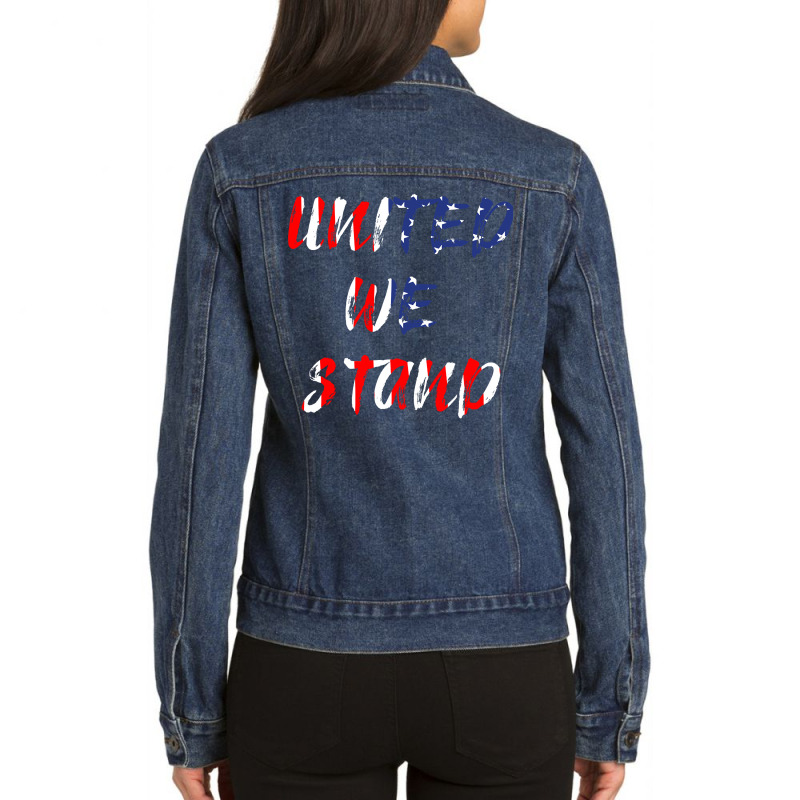 Usa United We Stand Ladies Denim Jacket by degreesgunner | Artistshot